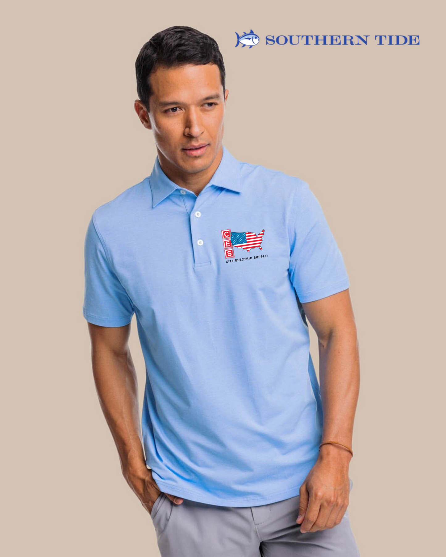 Southern Tide Men's brrr°®-eeze Heather Performance Polo Shirt