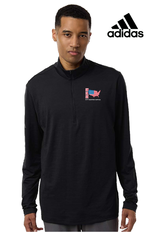 Adidas Men's Textured Stripe Quarter-Zip Pullover