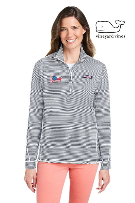 vineyard vines Women's Microstripe Sankaty Half-Zip Pullover