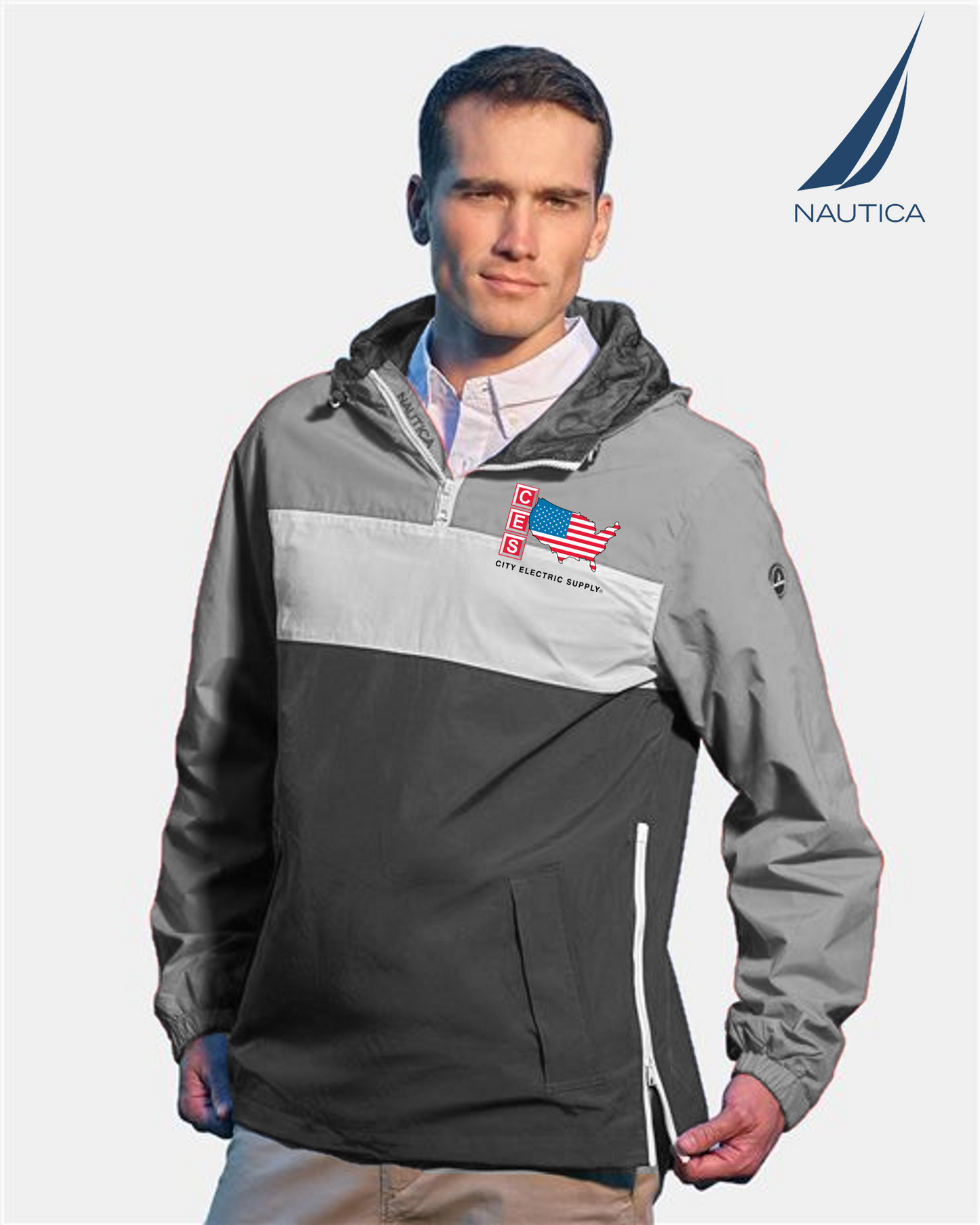 Nautica Windward Anorak Hooded Quarter-Zip Jacket
