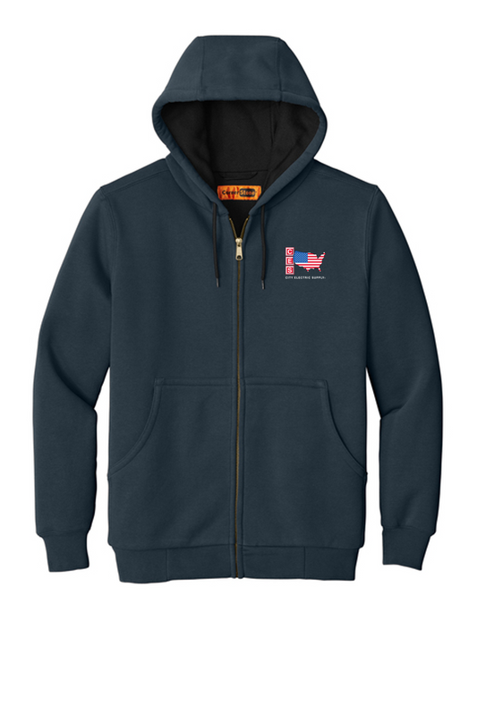 Heavyweight Full-Zip Hooded Sweatshirt with Thermal Lining