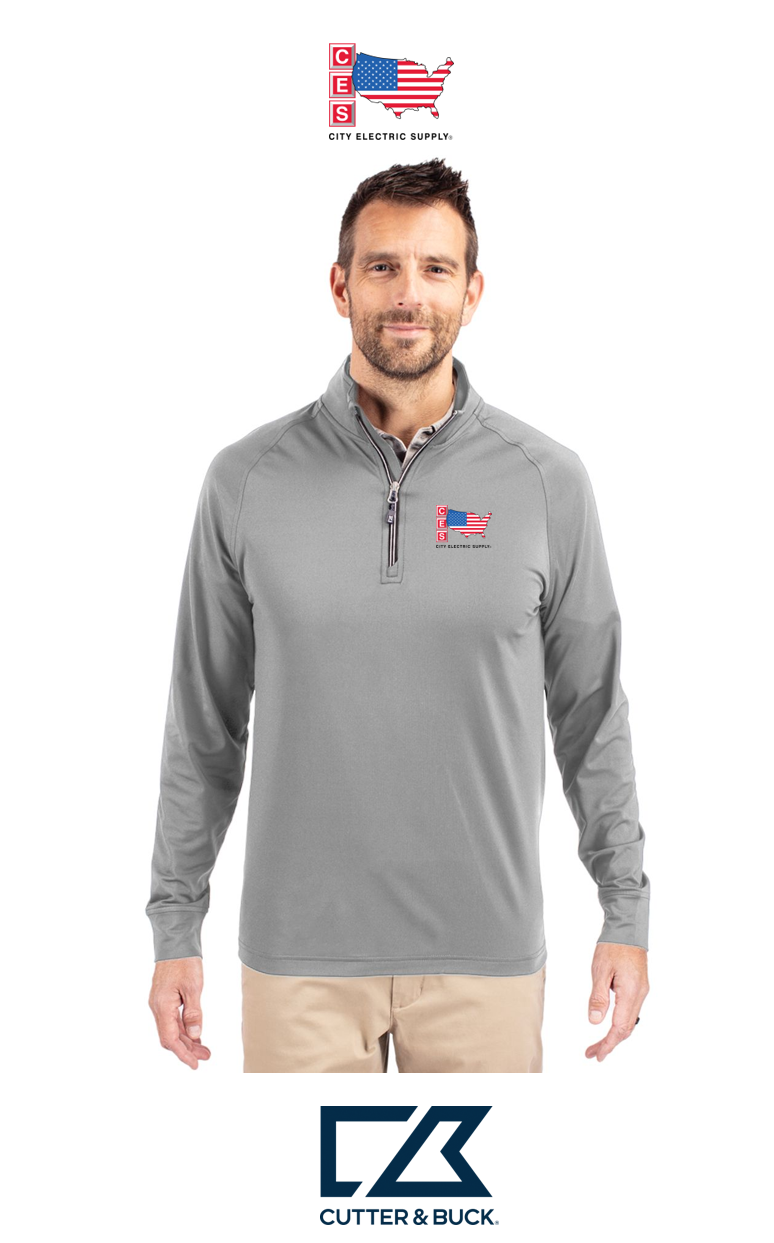 Cutter & Buck Adapt Recycled Soft Knit Stretch Mens Quarter Zip Pullover