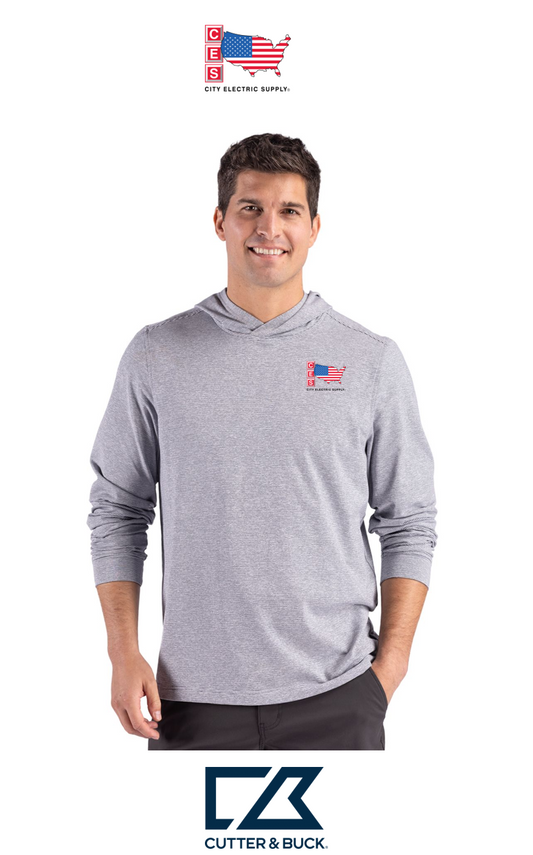 Cutter & Buck Adapt Recycled Soft Knit Stripe Mens Hooded Pullover