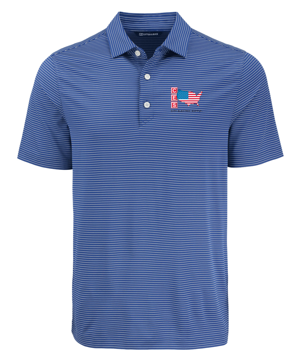 Cutter & Buck Forge Eco Fine Line Stripe Stretch Recycled Mens Polo