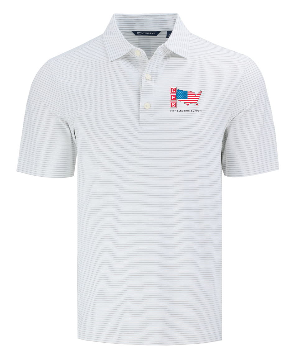 Cutter & Buck Forge Eco Fine Line Stripe Stretch Recycled Mens Polo