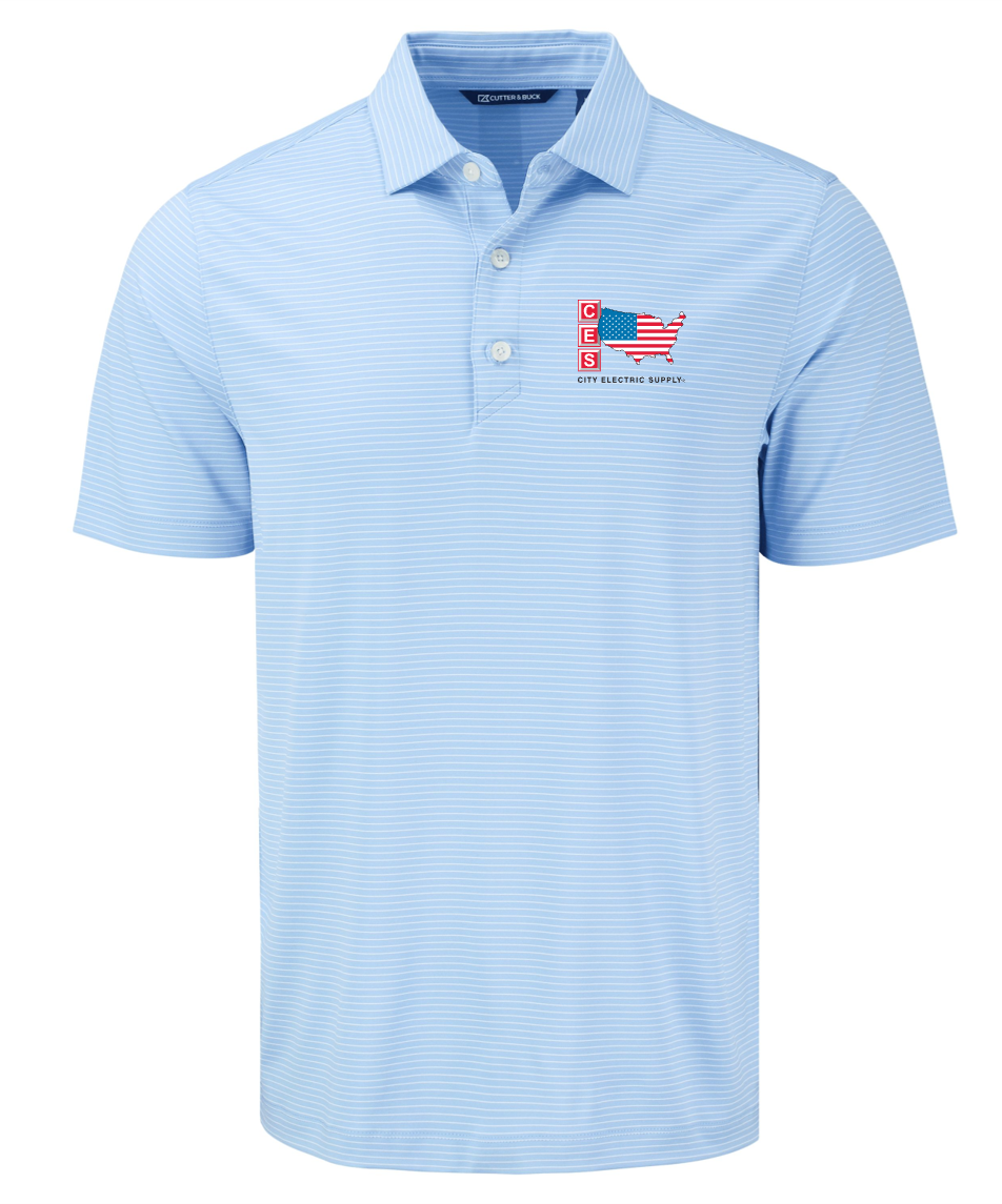Cutter & Buck Forge Eco Fine Line Stripe Stretch Recycled Mens Polo
