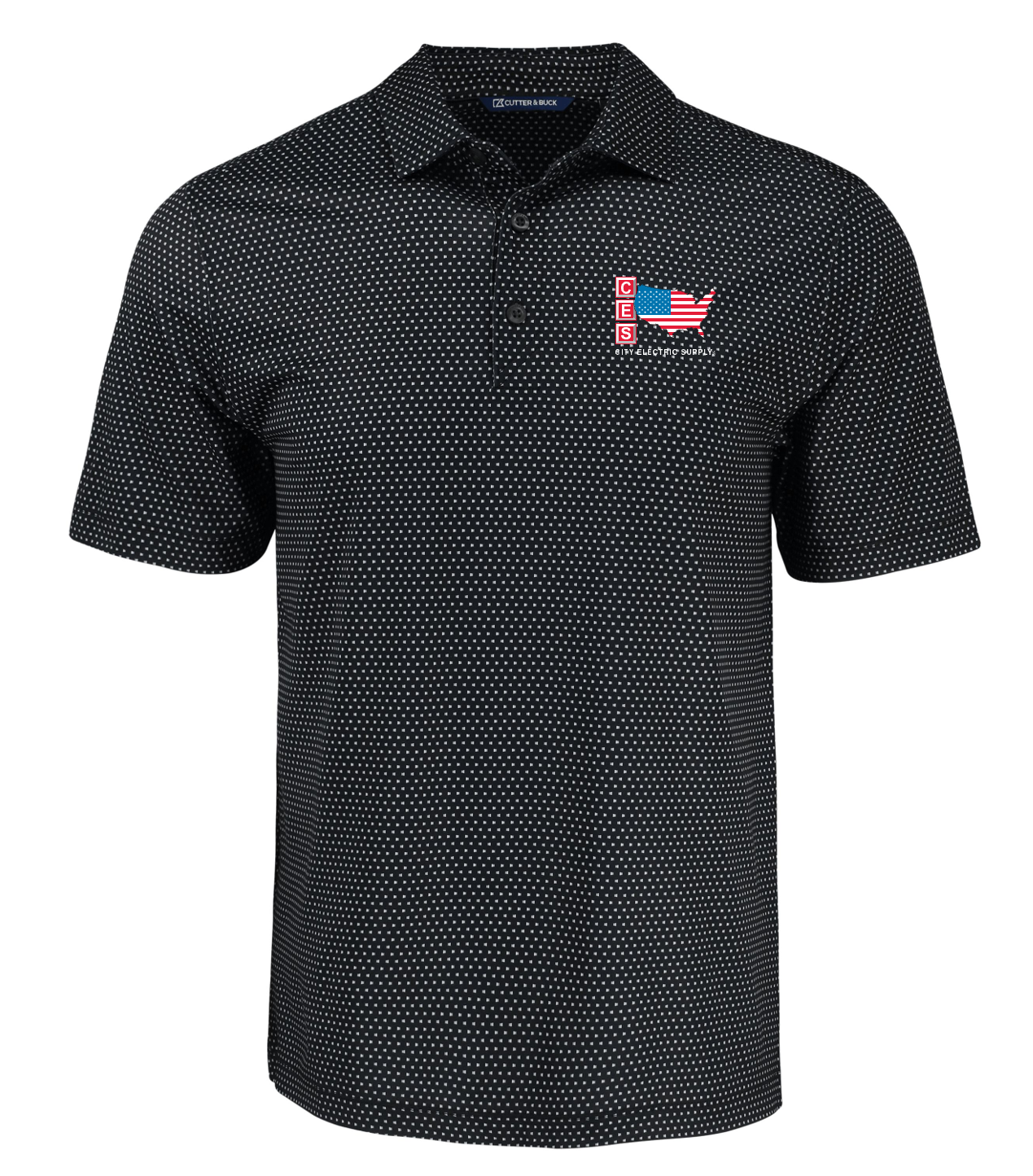 Cutter & Buck Pike Eco Shadow Check Print Recycled Mens Polo