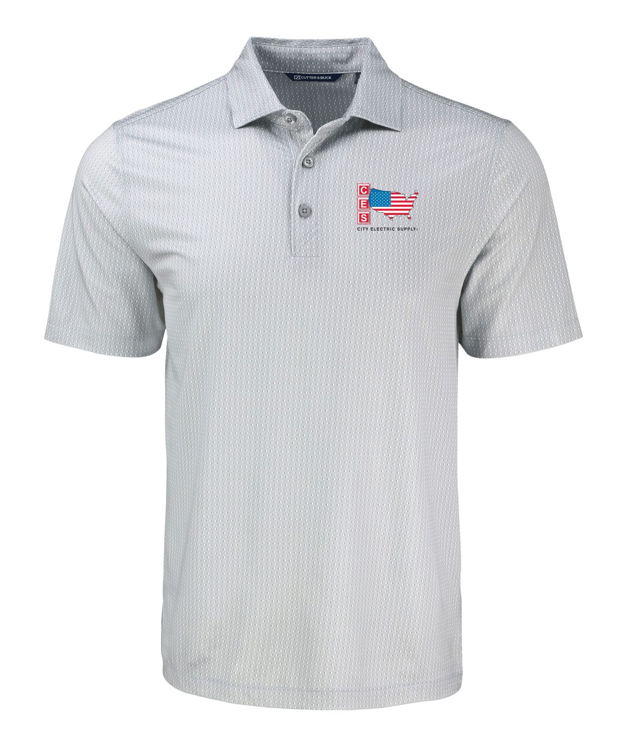 Cutter & Buck Pike Eco Shadow Check Print Recycled Mens Polo