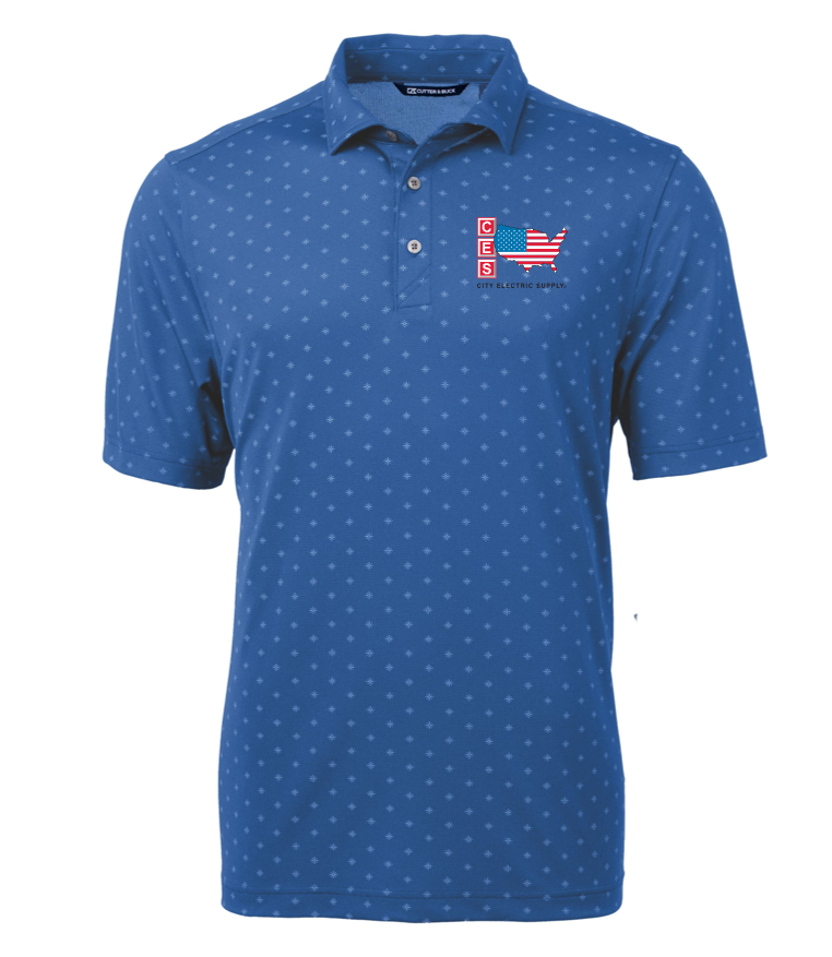 Cutter & Buck Virtue Eco Pique Tile Print Recycled Mens Polo