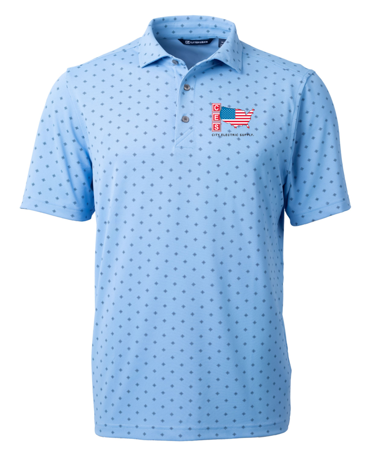 Cutter & Buck Virtue Eco Pique Tile Print Recycled Mens Polo