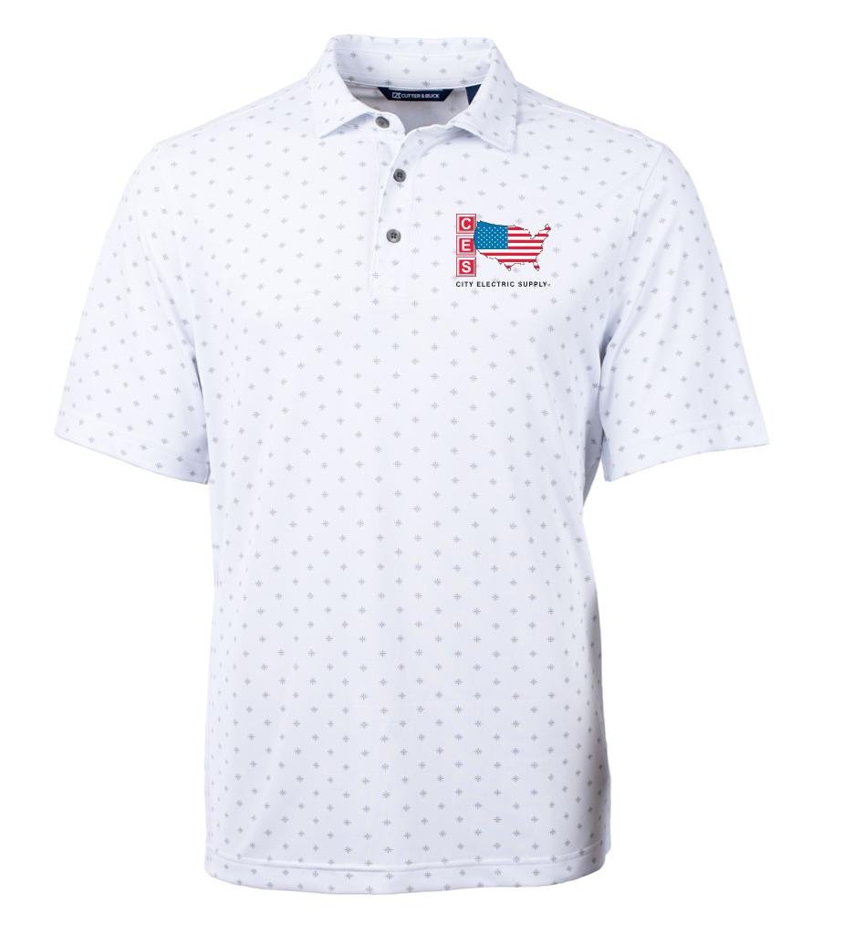 Cutter & Buck Virtue Eco Pique Tile Print Recycled Mens Polo