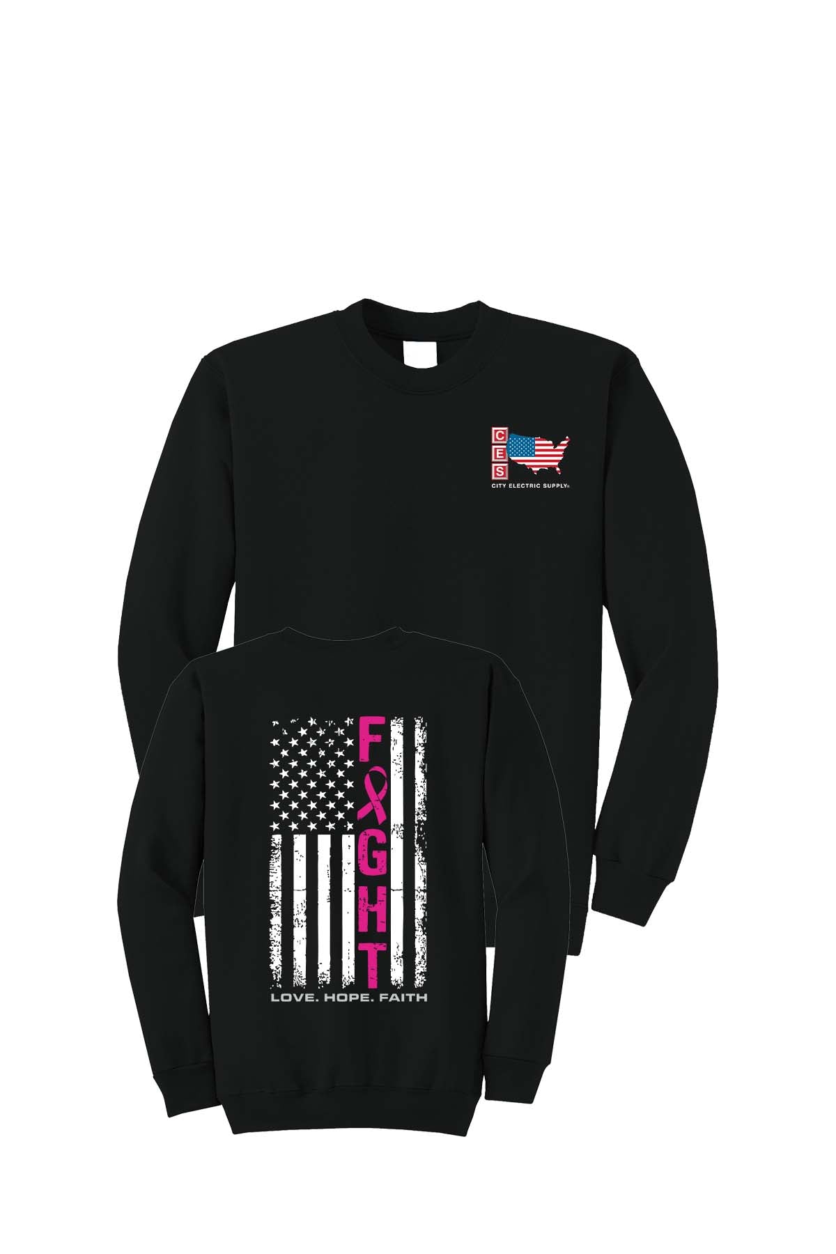 Port & Co® Core Fleece Crewneck Sweatshirt - Breast Cancer Awareness 2026