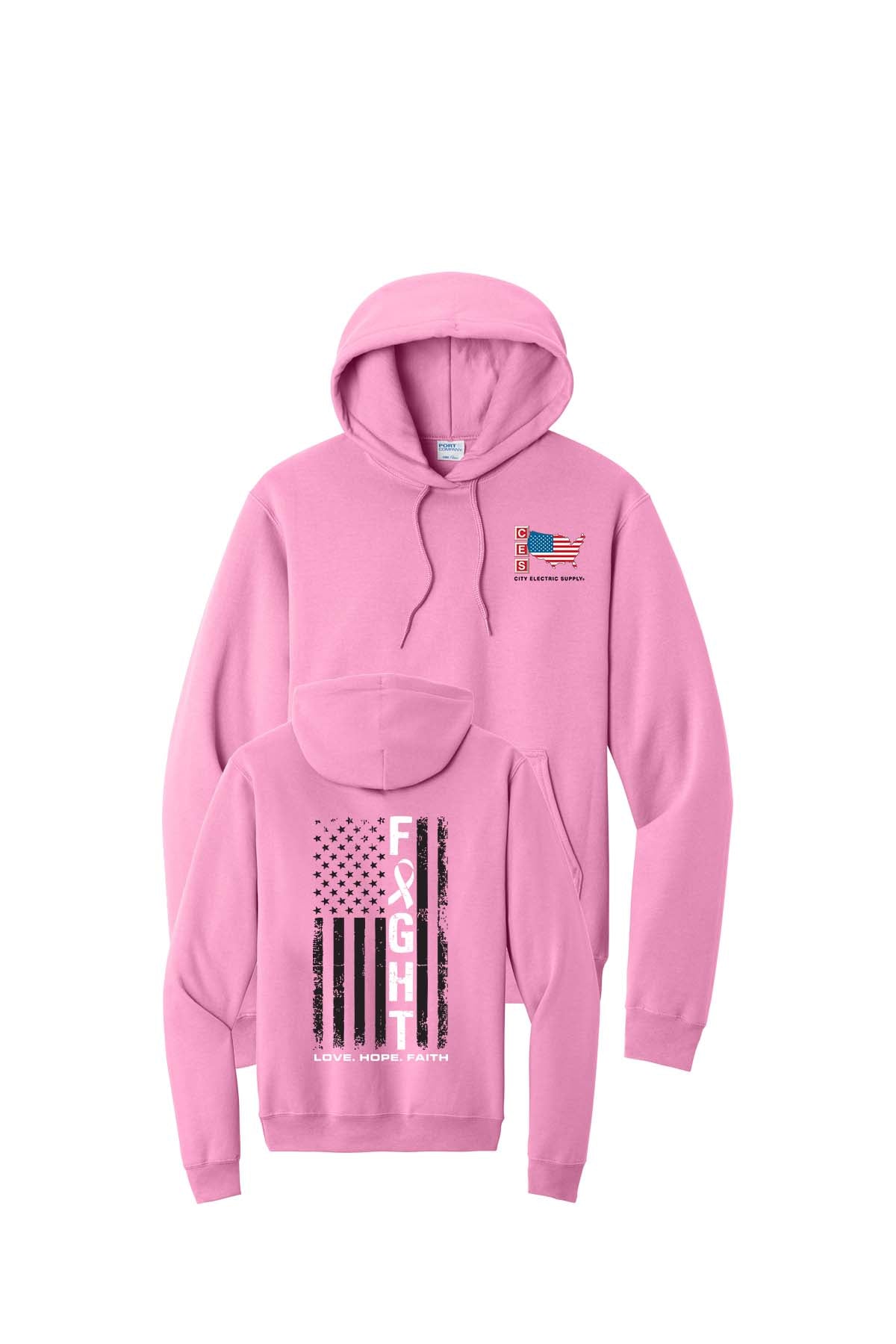 Port & Co® Core Fleece Pullover Hooded Sweatshirt - Breast Cancer Awareness 2026