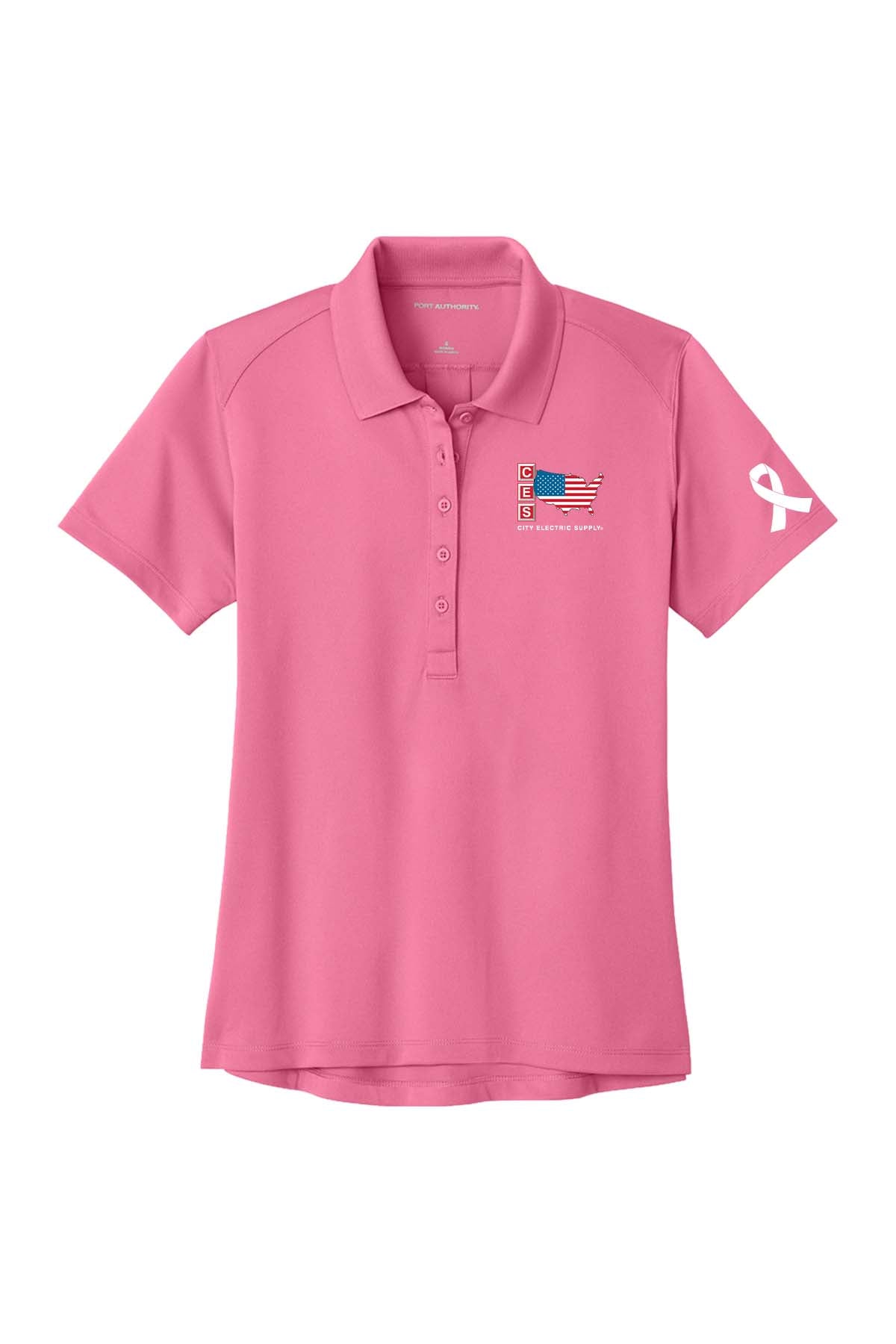Port Authority® Women’s Wearever Performance Pique Polo - Breast Cancer Awareness 2026