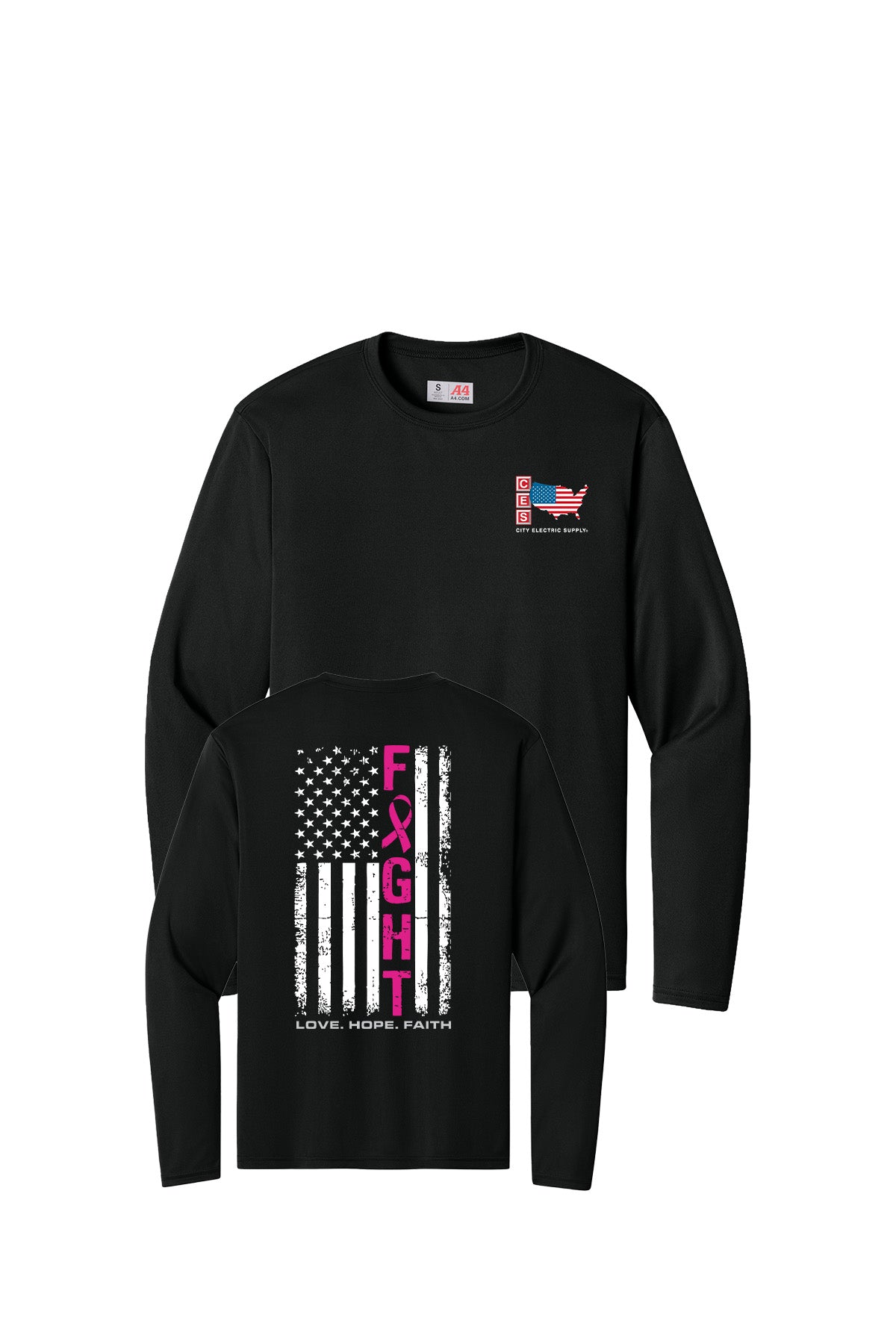 A4 Cooling Performance Long Sleeve Tee - Breast Cancer Awareness 2026