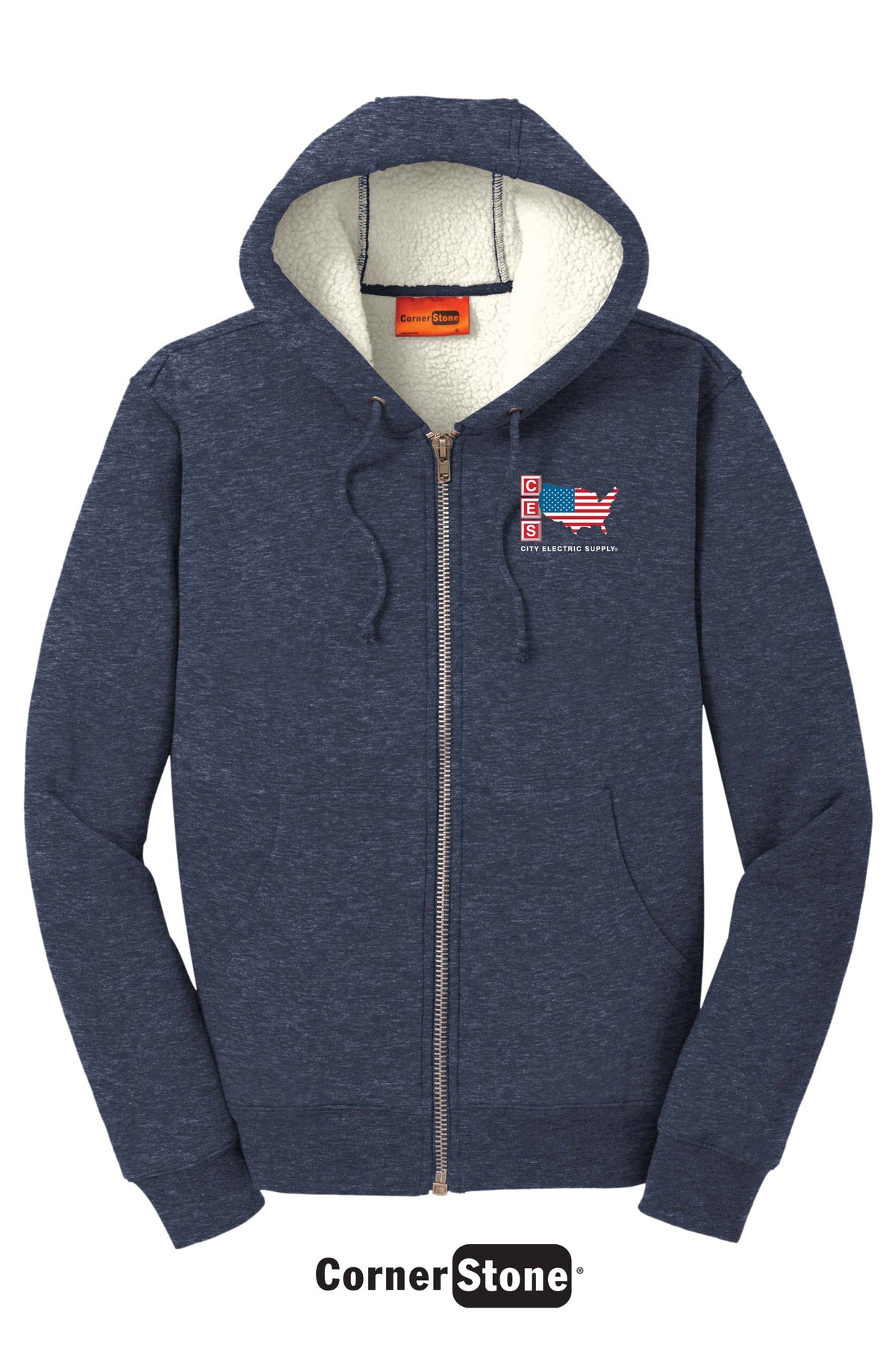 CornerStone® Heavyweight Sherpa-Lined Hooded Fleece Jacket