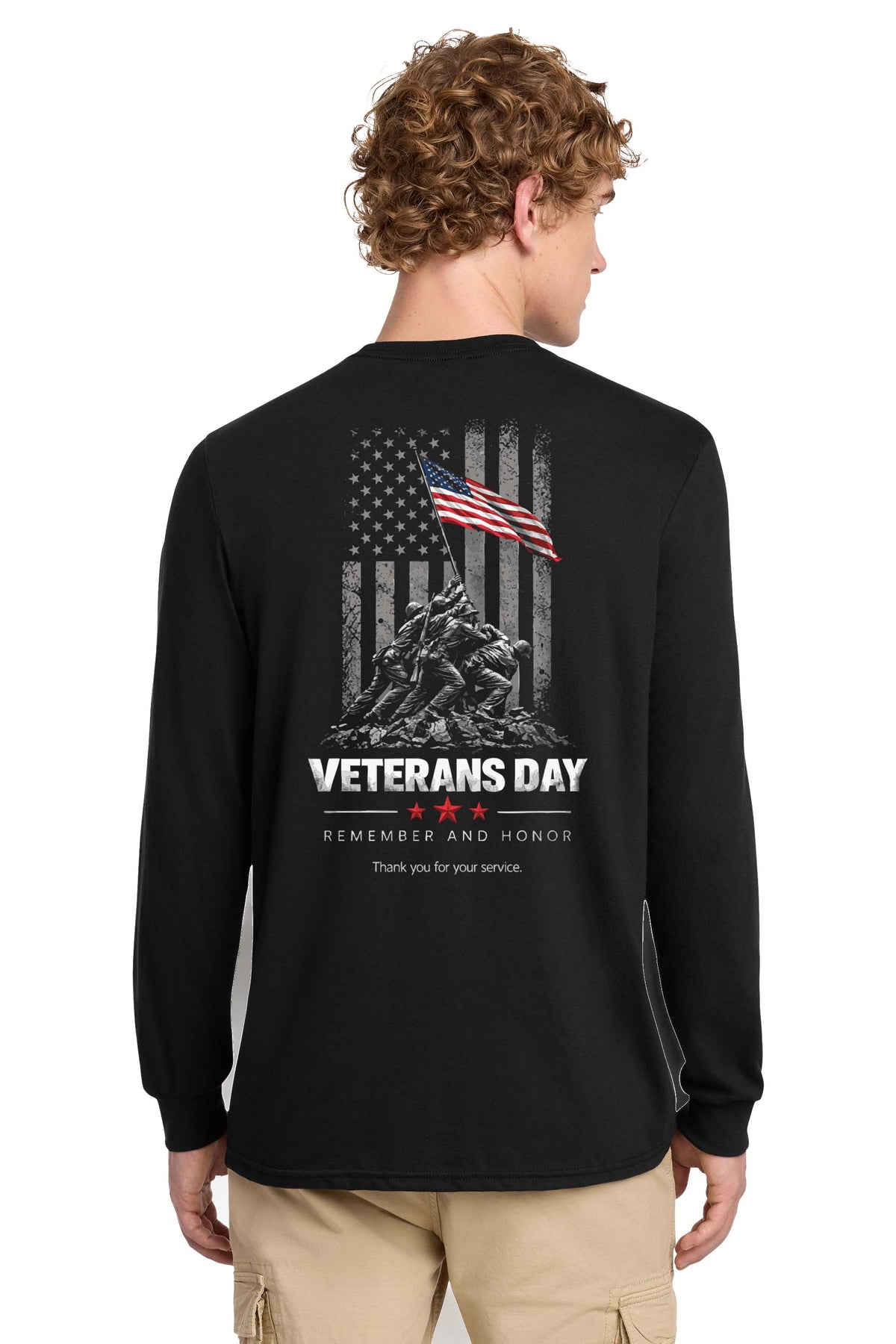 Perfect Blend® CVC Long Sleeve Tee - Veterans Day
