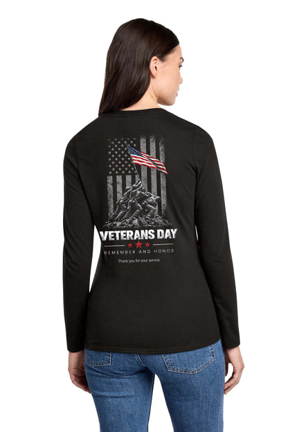 Women’s Perfect Blend® CVC Long Sleeve Tee - Veterans Day