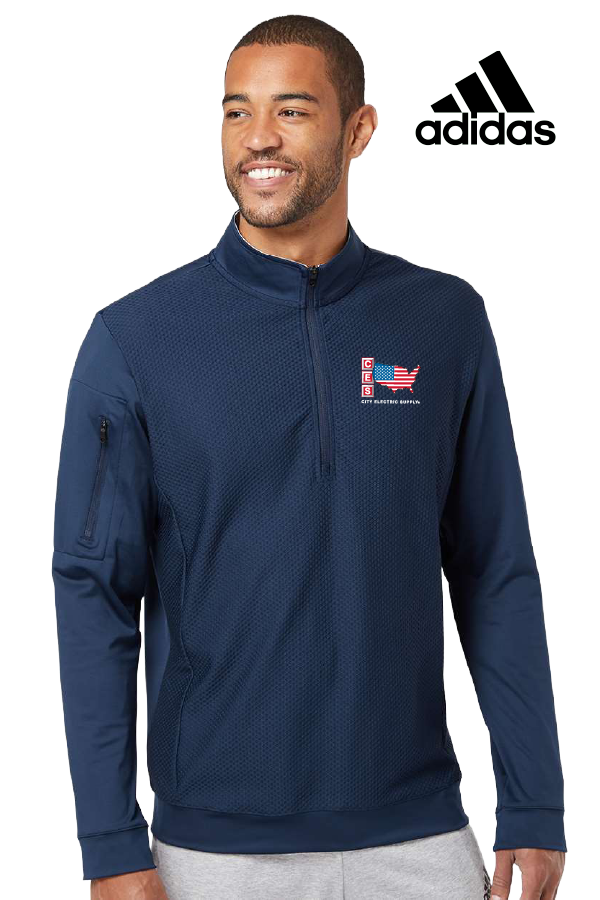 Adidas Men's Textured Quarter-Zip Pullover