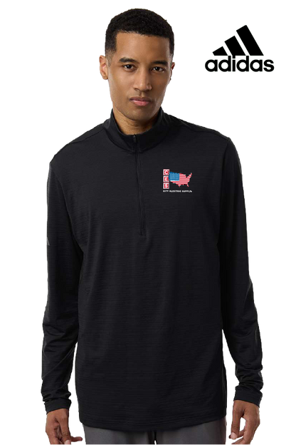 Adidas Men's Textured Stripe Quarter-Zip Pullover