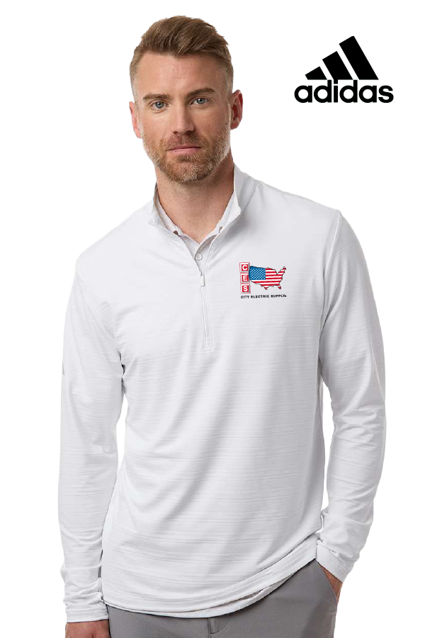 Adidas Men's Textured Stripe Quarter-Zip Pullover