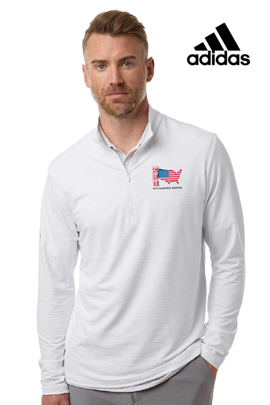 Adidas Men's Textured Stripe Quarter-Zip Pullover