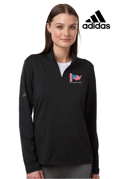 Adidas Women's Textured Stripe Quarter-Zip Pullover
