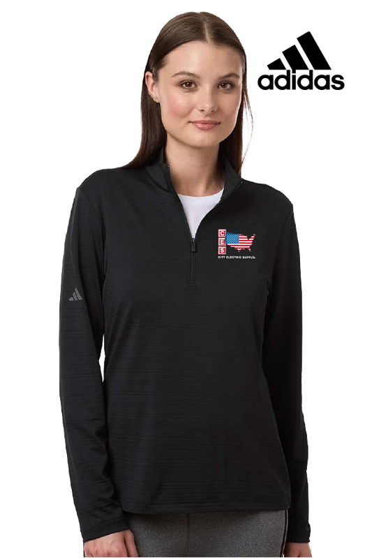 Adidas Women's Textured Stripe Quarter-Zip Pullover
