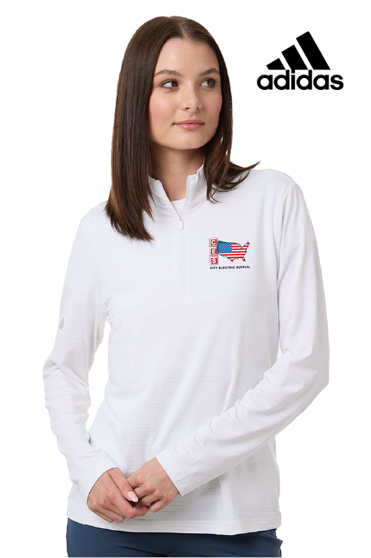 Adidas Women's Textured Stripe Quarter-Zip Pullover