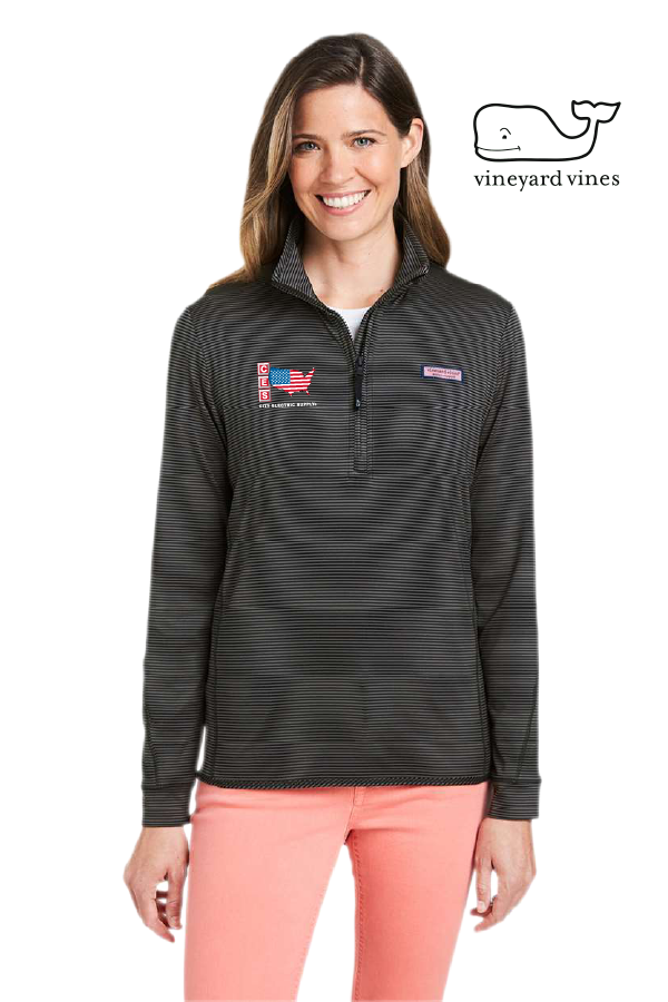 vineyard vines Women's Microstripe Sankaty Half-Zip Pullover