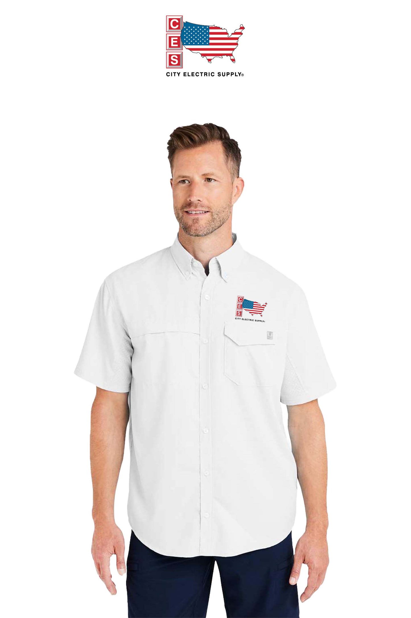 HUK Men's Tide Point Short Sleeve Shirt