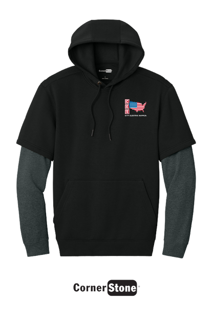 CornerStone® Tough Fleece Layered Hoodie
