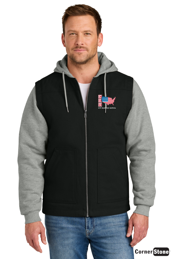 CornerStone® Duck Fleece Full-Zip Hooded Jacket