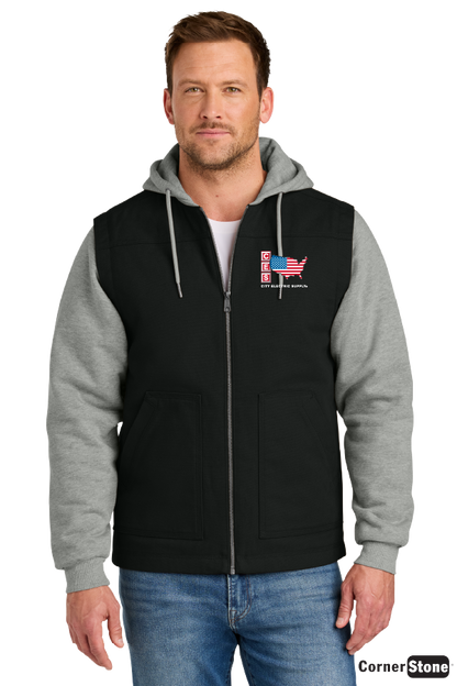 CornerStone® Duck Fleece Full-Zip Hooded Jacket