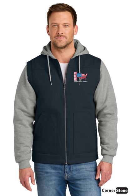 CornerStone® Duck Fleece Full-Zip Hooded Jacket