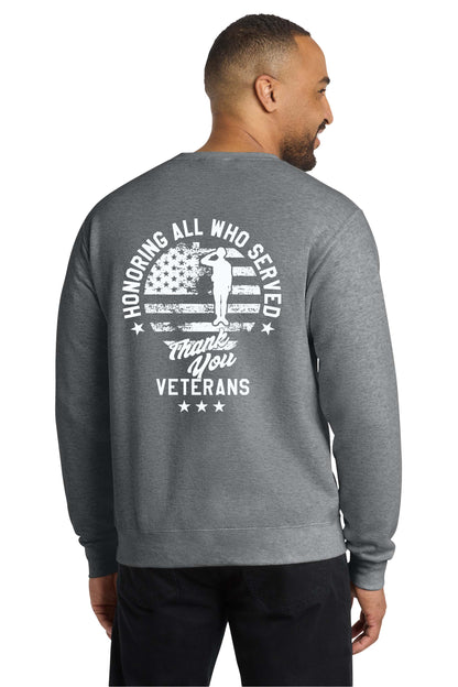Port & Co® Core Fleece Crewneck Sweatshirt - Veterans Day