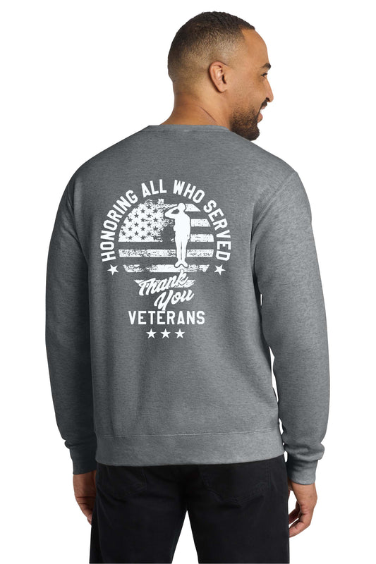 Port & Co® Core Fleece Crewneck Sweatshirt - Veterans Day