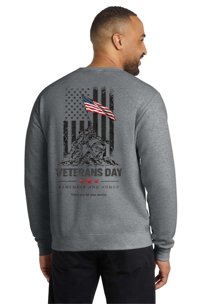 Port & Co® Core Fleece Crewneck Sweatshirt - Veterans Day