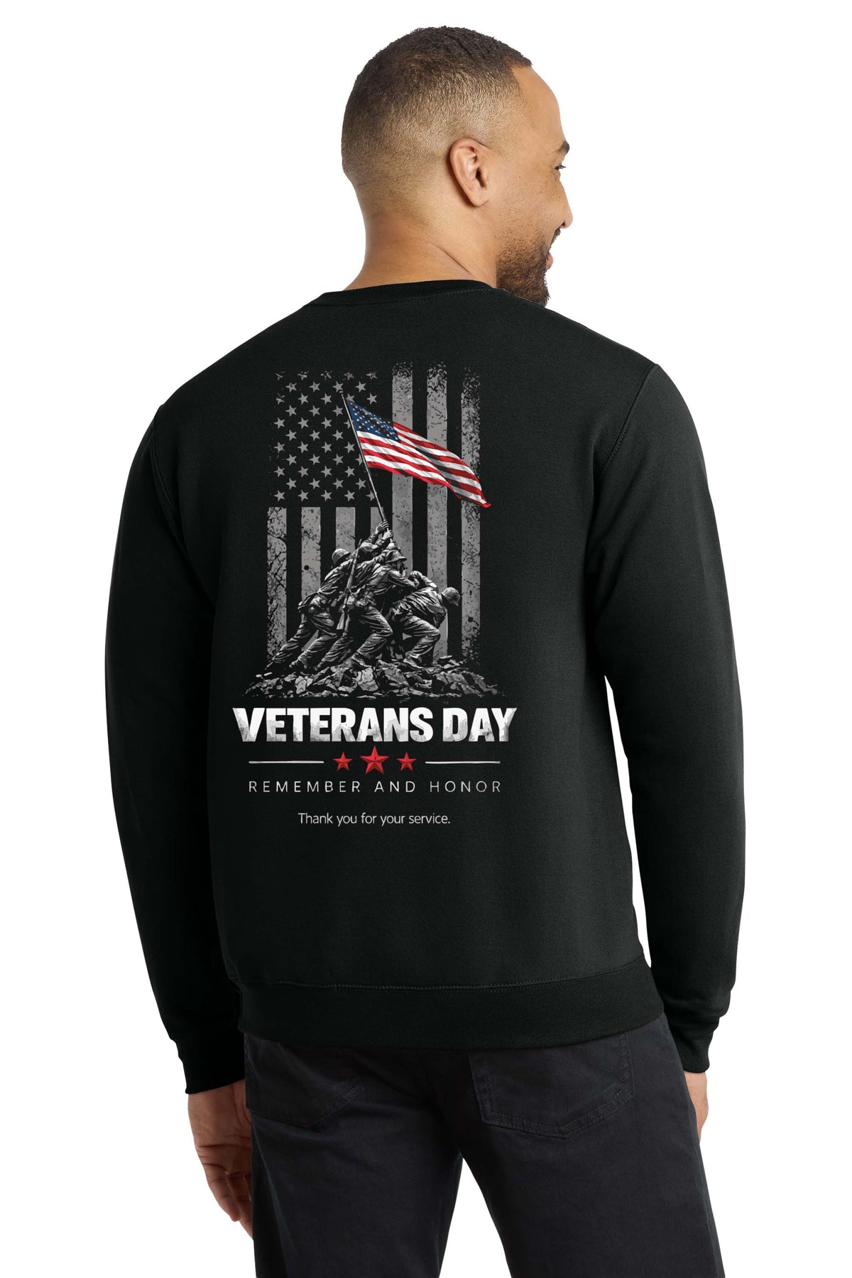 Port & Co® Core Fleece Crewneck Sweatshirt - Veterans Day