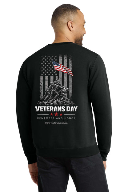 Port & Co® Core Fleece Crewneck Sweatshirt - Veterans Day