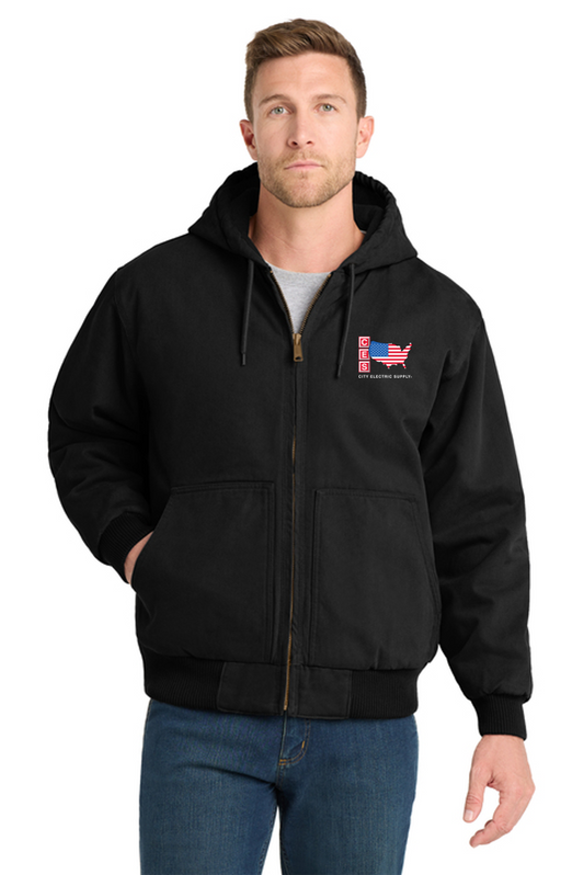 CornerStone® Washed Duck Cloth Insulated Hooded Work Jacket