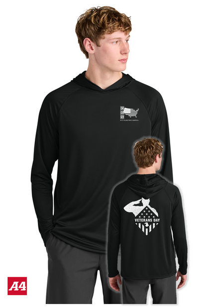 Cooling Performance Long Sleeve Hooded - Veterans Day