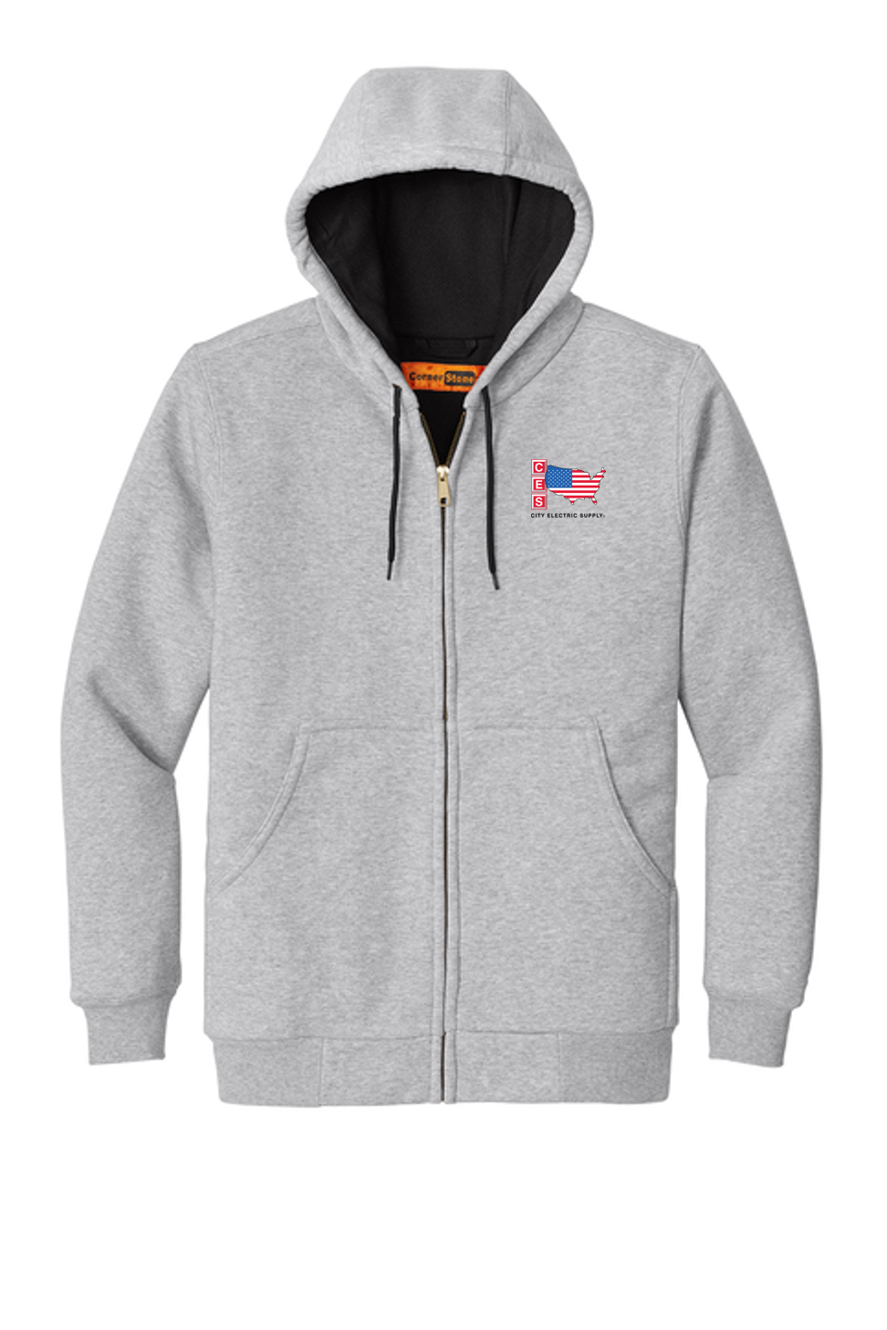 Heavyweight Full-Zip Hooded Sweatshirt with Thermal Lining