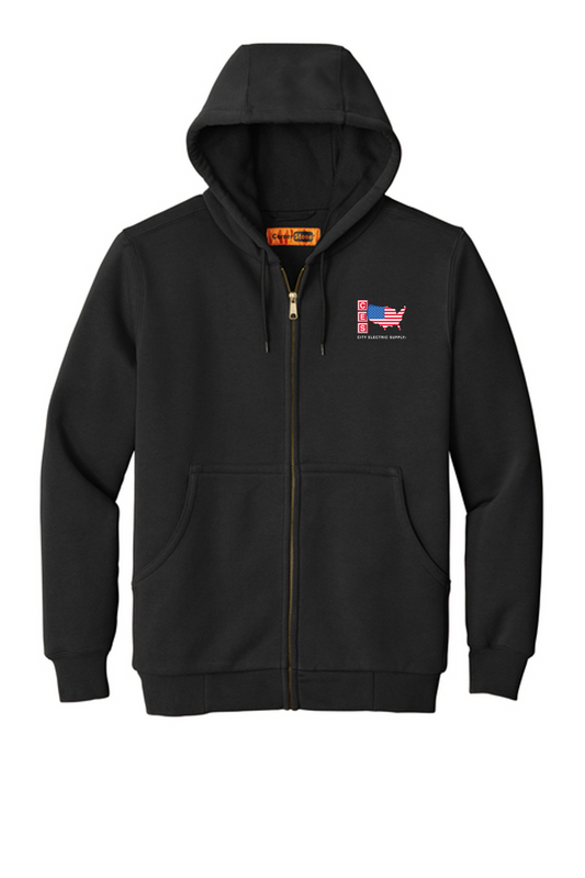 Heavyweight Full-Zip Hooded Sweatshirt with Thermal Lining