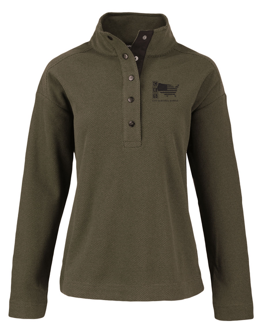 Hunts Point Eco Textured Fleece Recycled Womens Snap Pullover