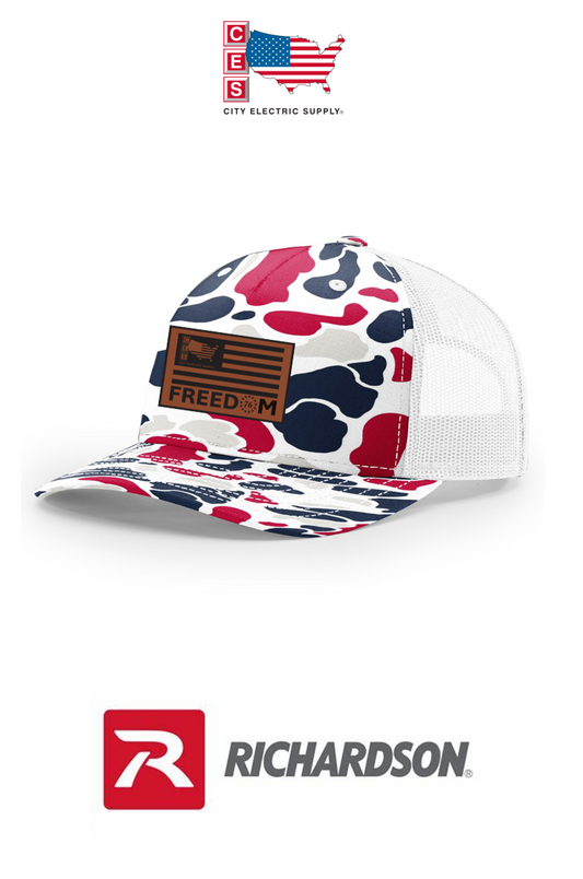 Richardson 112PFP | PRINTED FIVE PANEL TRUCKER - America 250
