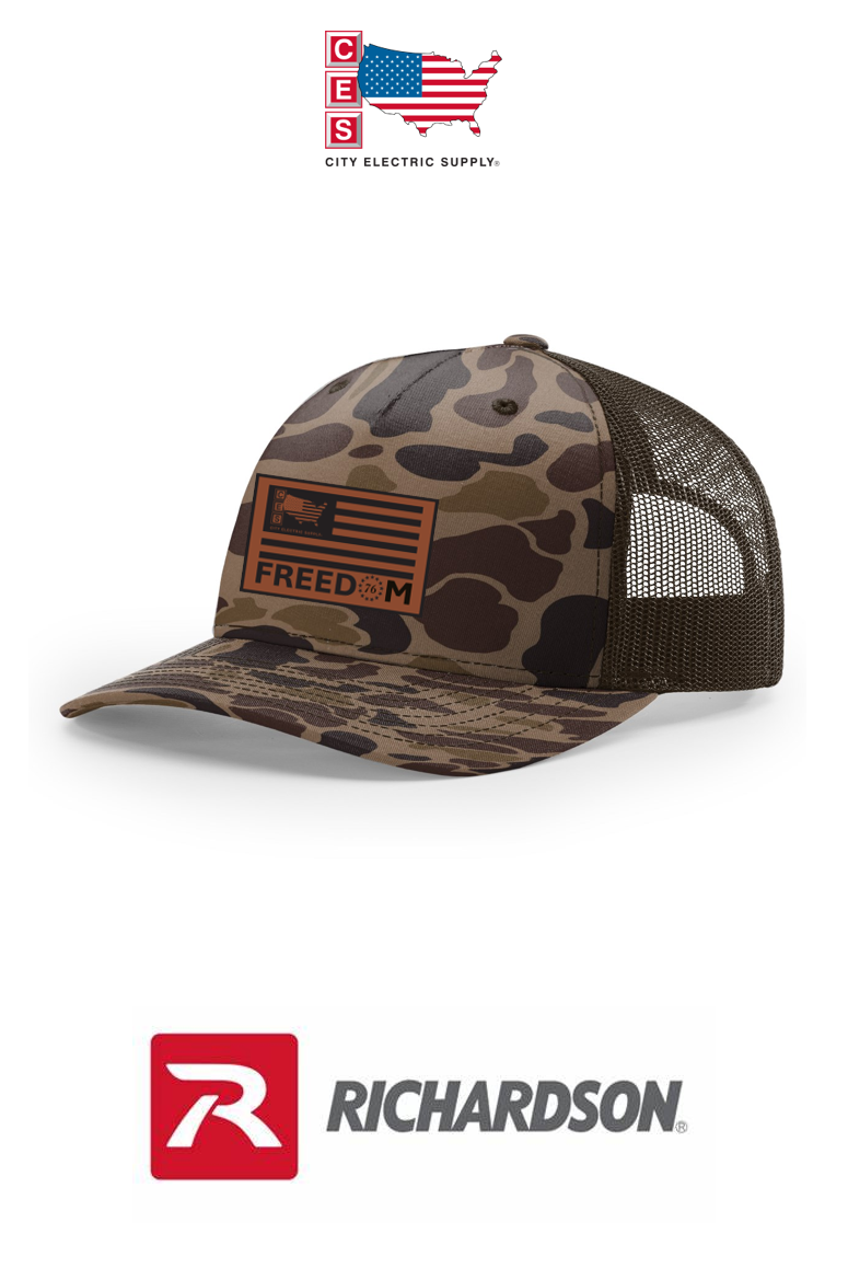 Richardson 112PFP | PRINTED FIVE PANEL TRUCKER - America 250