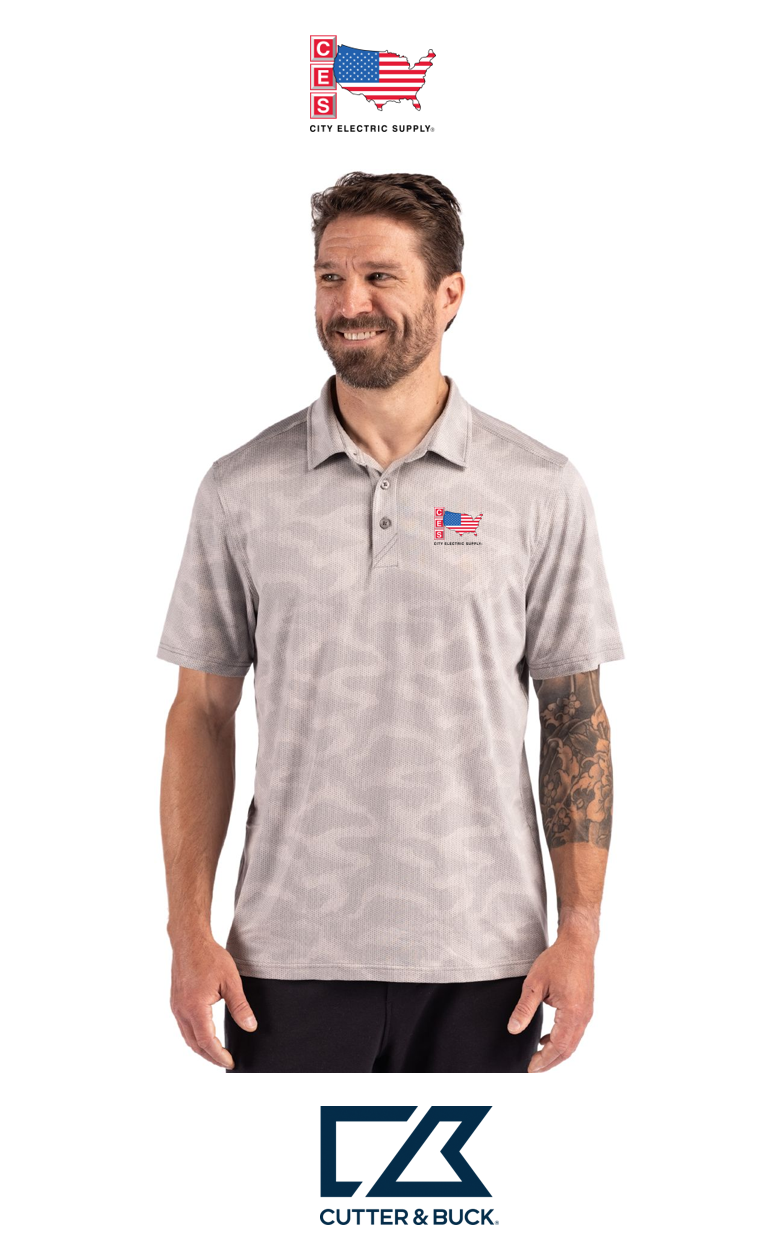 Cutter & Buck Coastline Recycled Double Peached Camo Print Mens Polo