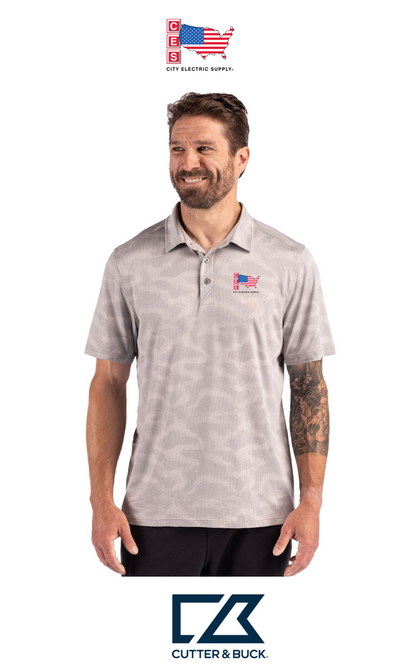 Cutter & Buck Coastline Recycled Double Peached Camo Print Mens Polo