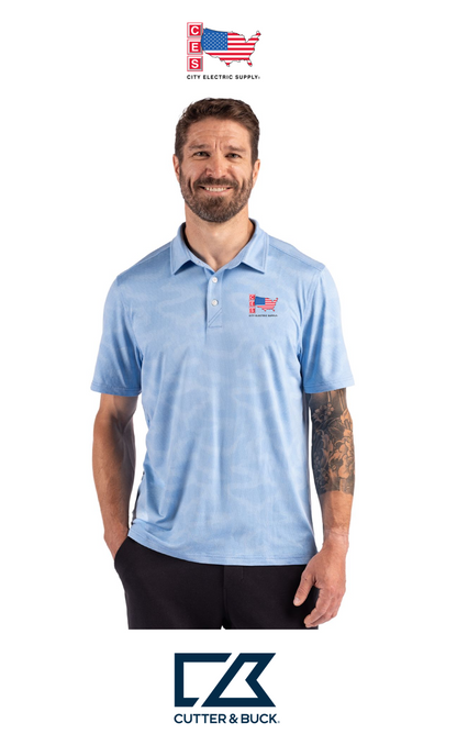 Cutter & Buck Coastline Recycled Double Peached Camo Print Mens Polo